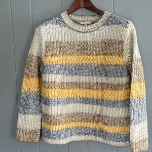 Barbour Hive Knit Sweater S Jumper UK 10 Wool Blend Striped Nautical Fisherman